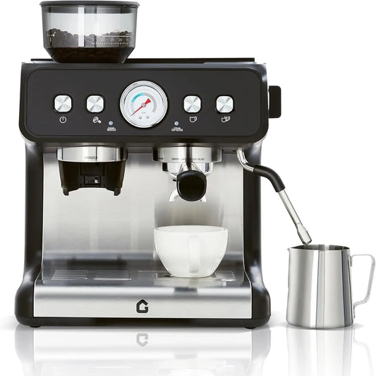 HiMISS Espresso Machine With Integrated Grinder And 20 Bar Pressure