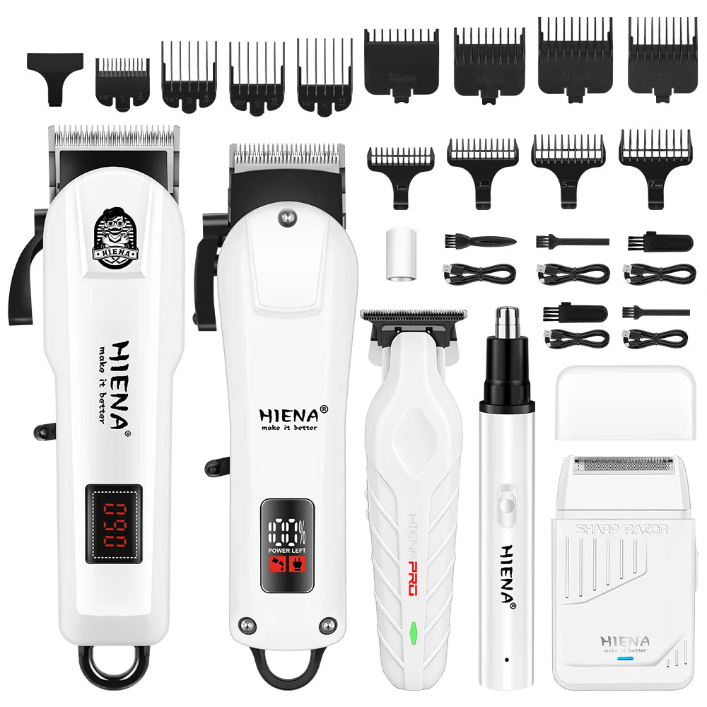 HIENA Rechargeable Hair Clippers And Trimmer Set Professional Grooming Kit