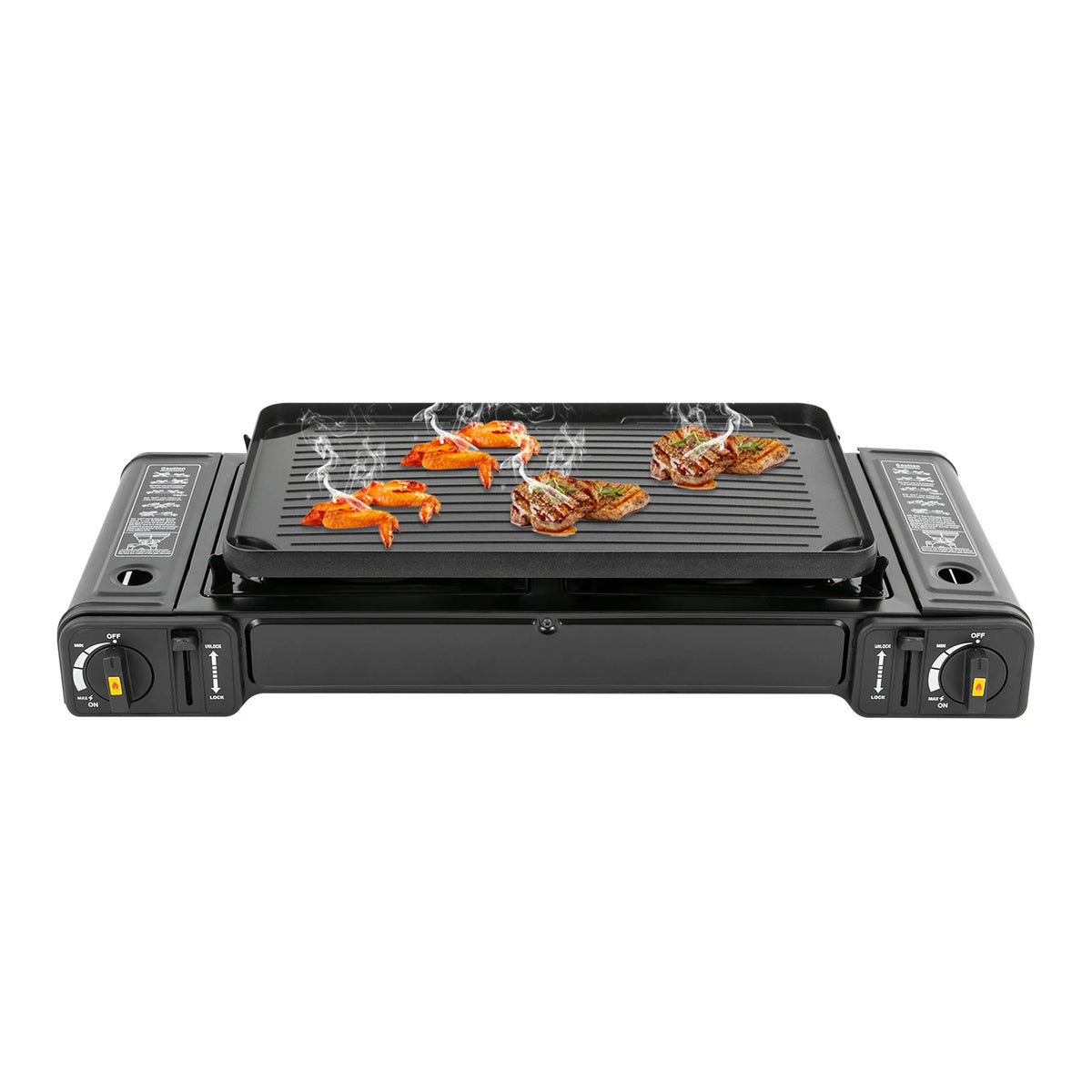 Portable Camping Gas Stove With Grill Tray And Carrying Case