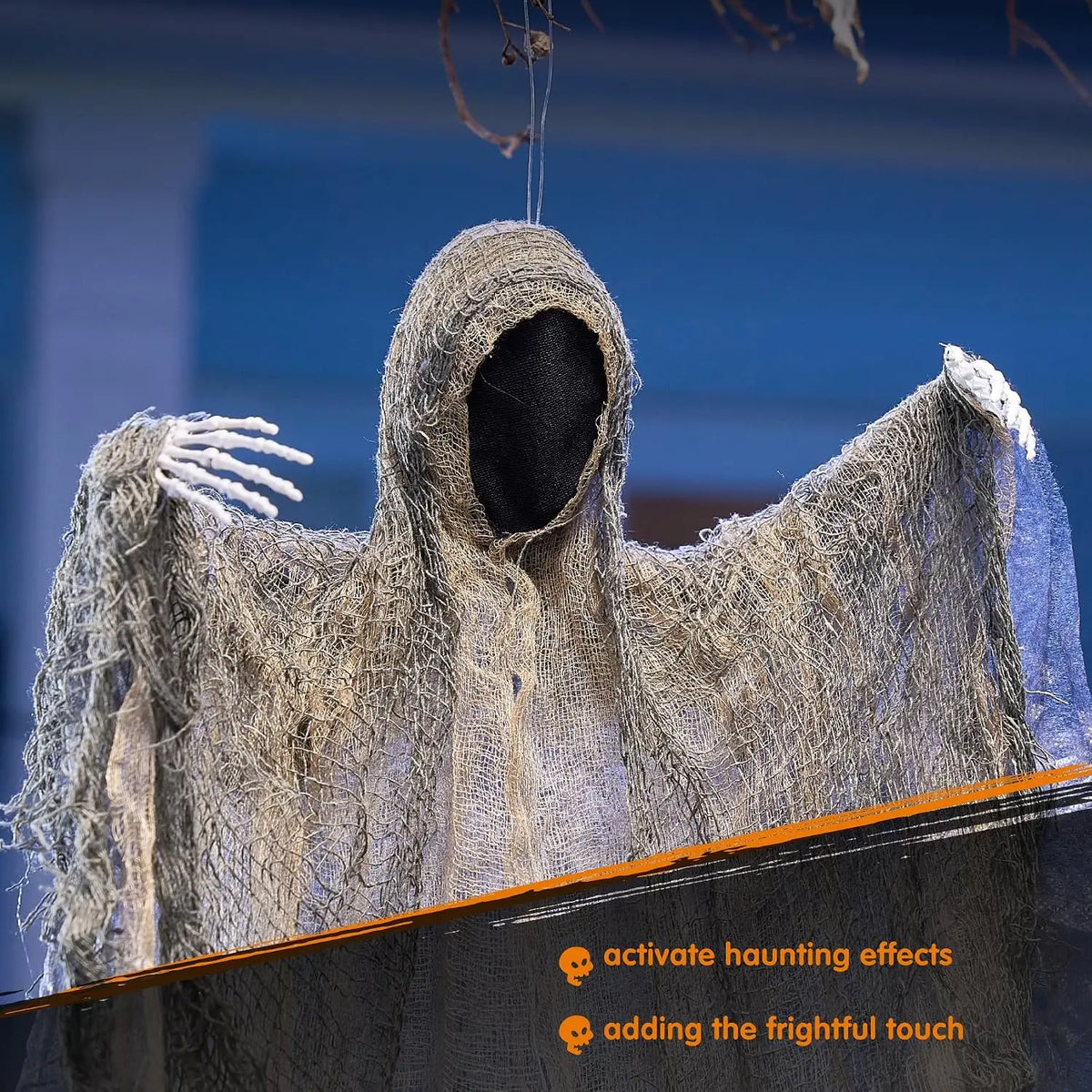Hanging Faceless Grim Reaper Ghost Decoration Set for Halloween Parties