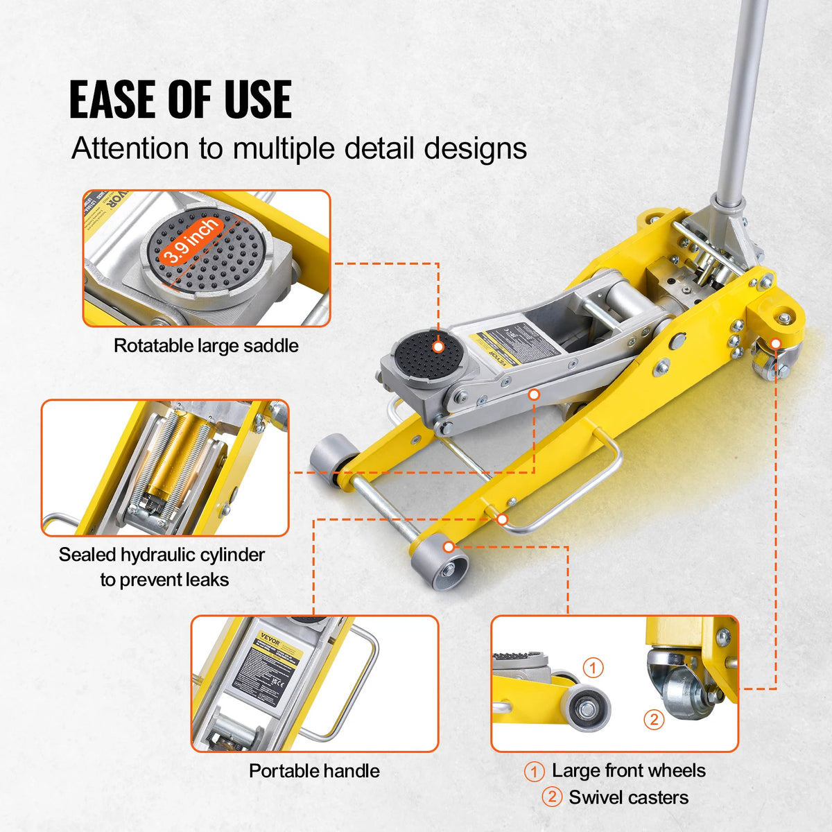 SucceBuy Aluminum Hydraulic Jack With Dual Piston Quick Lift