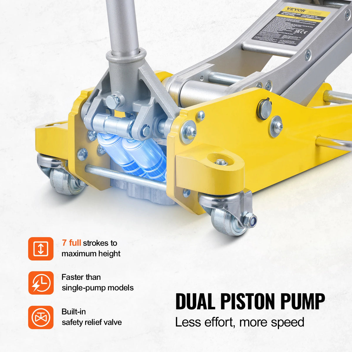 SucceBuy Aluminum Hydraulic Jack With Dual Piston Quick Lift
