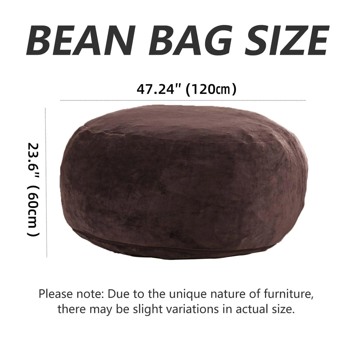 Premium Memory Foam Beanbag Chair With Washable Cover For Bedroom