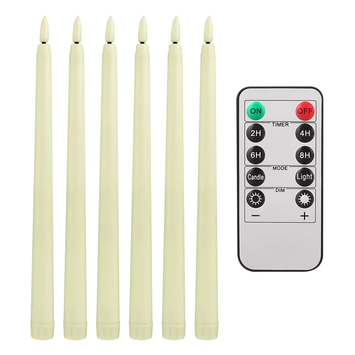 LED Flameless Taper Candles With Remote Flickering Battery Operated Decor