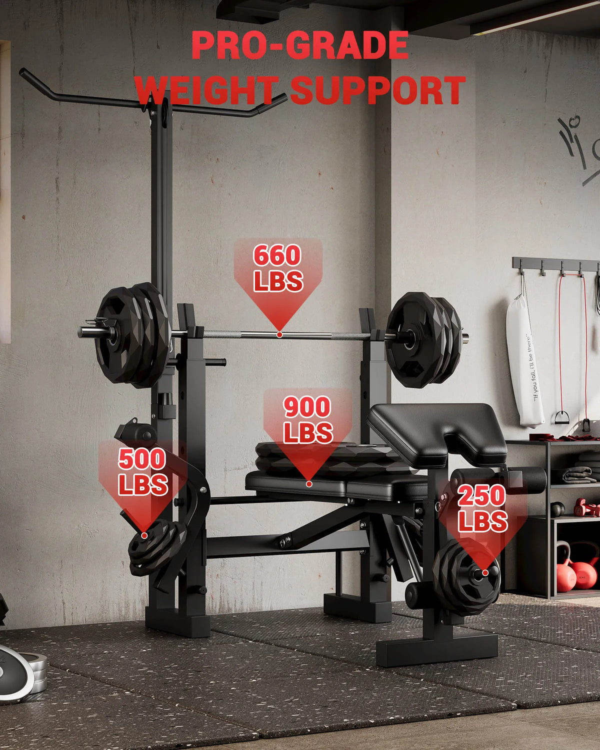 HiMISS Foldable Weight Bench With Leg Developer For Home Workouts