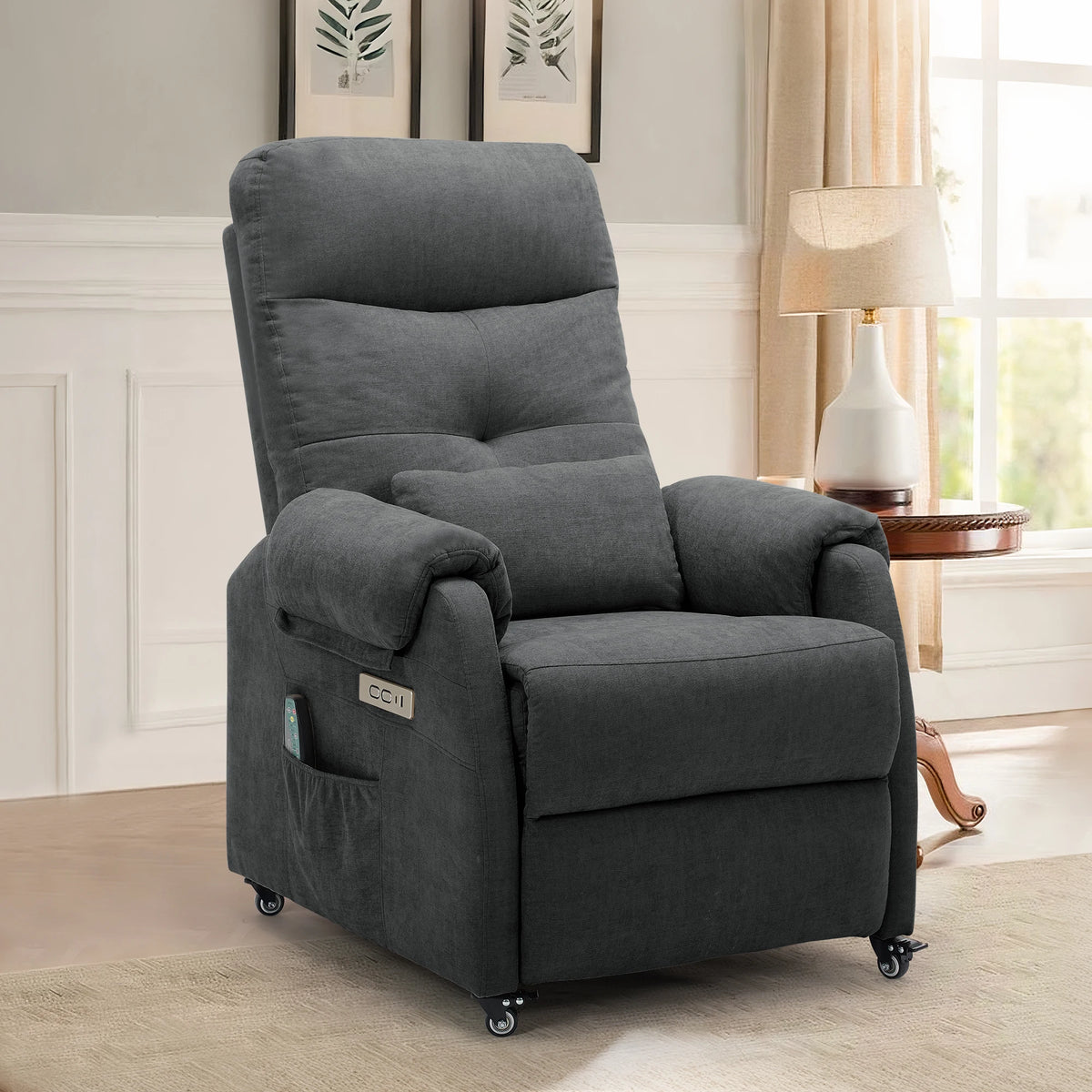 KORSER Modern Small Recliner Chair With USB Charging And Wheels