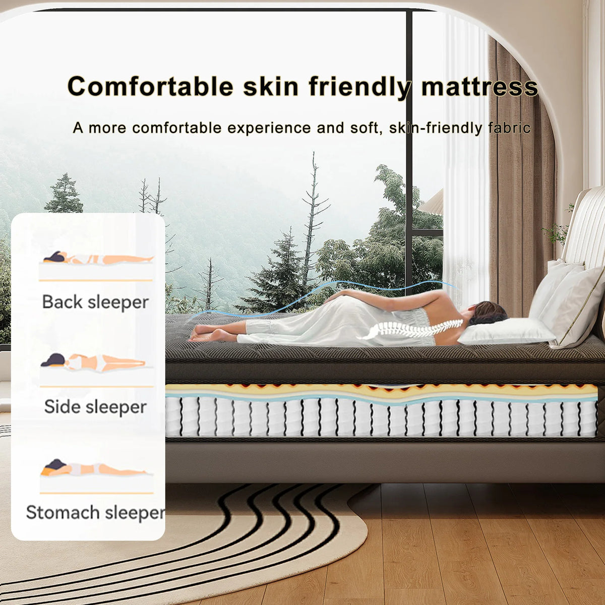 Layroad Medium Firm Gel Infused Memory Foam Mattress