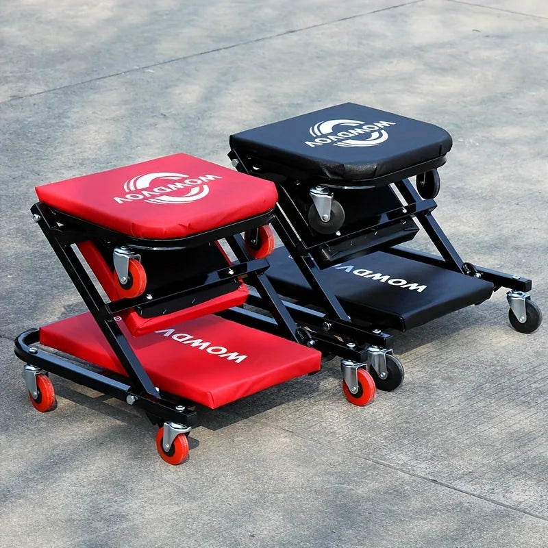 Heavy Duty Mechanic Creeper Seat With Transforming Rolling Stool Design