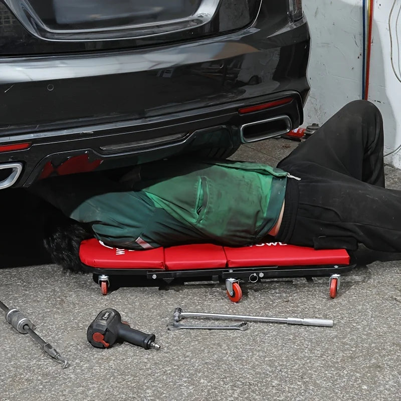 Heavy Duty Mechanic Creeper Seat With Transforming Rolling Stool Design