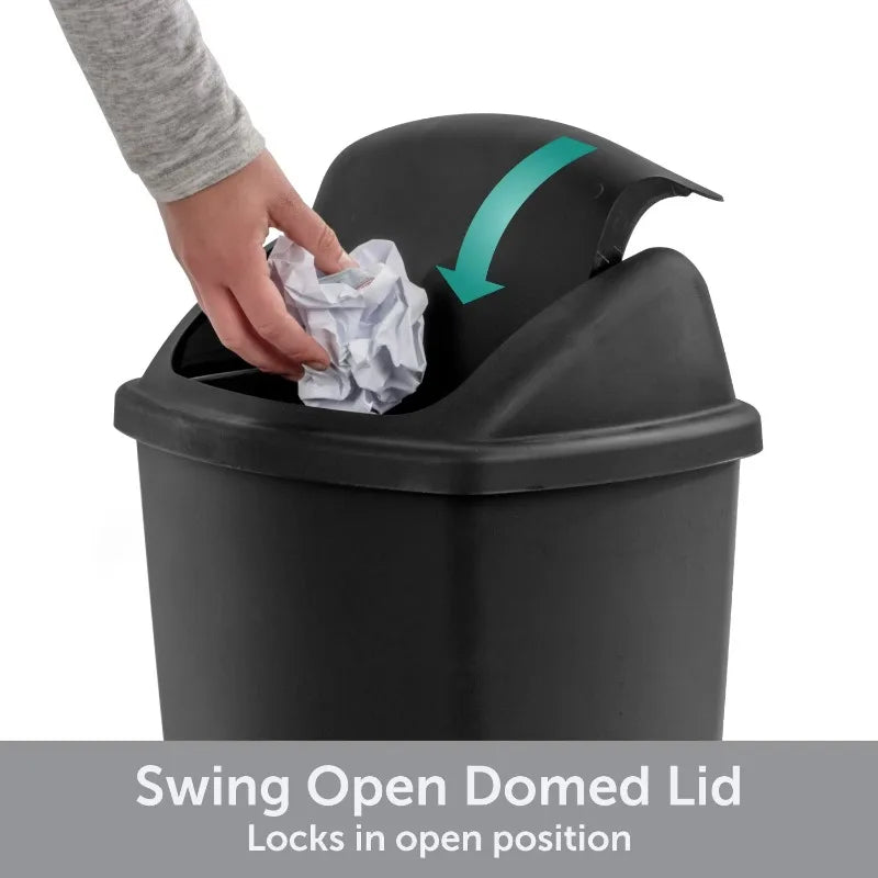 Stylish Kitchen Plastic Garbage Bin With Durable Swing Top Lid