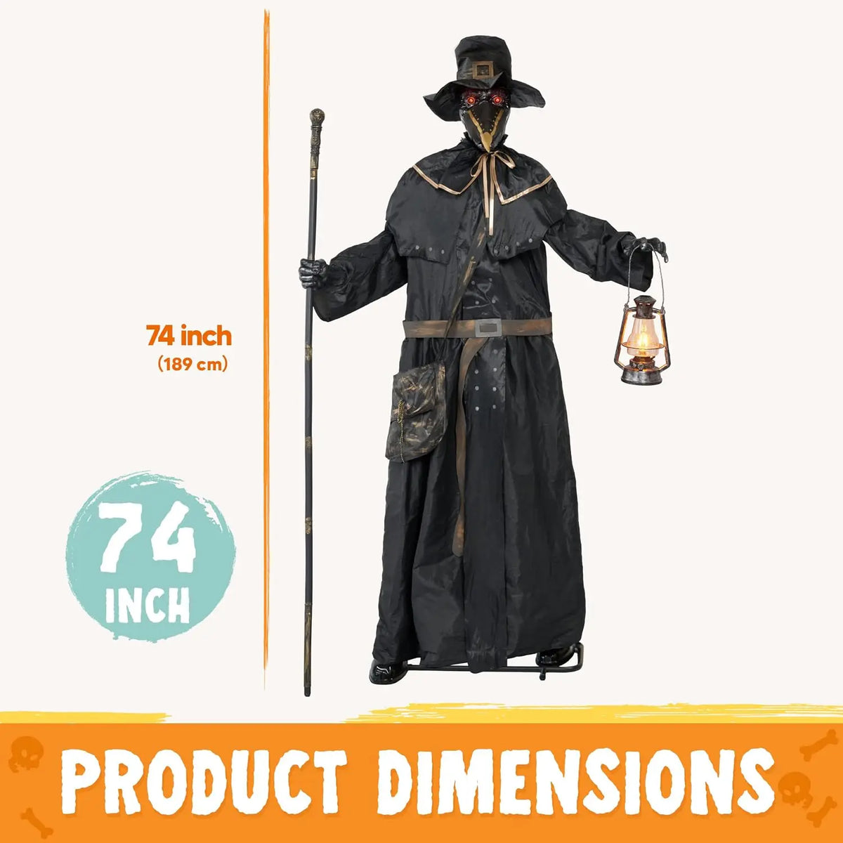 Joyfy Halloween Animatronic Ghost Doctor With Sound Activated Effects