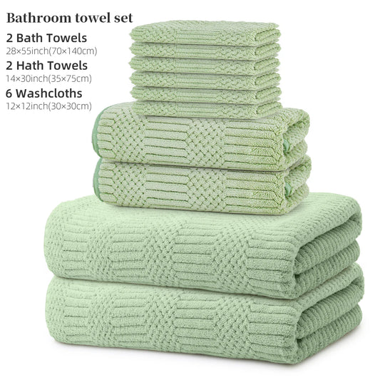 Premium 10 Piece Coral Fleece Towel Set With Excellent Absorbency