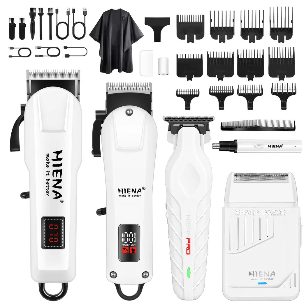 HIENA Rechargeable Hair Clippers And Trimmer Set Professional Grooming Kit