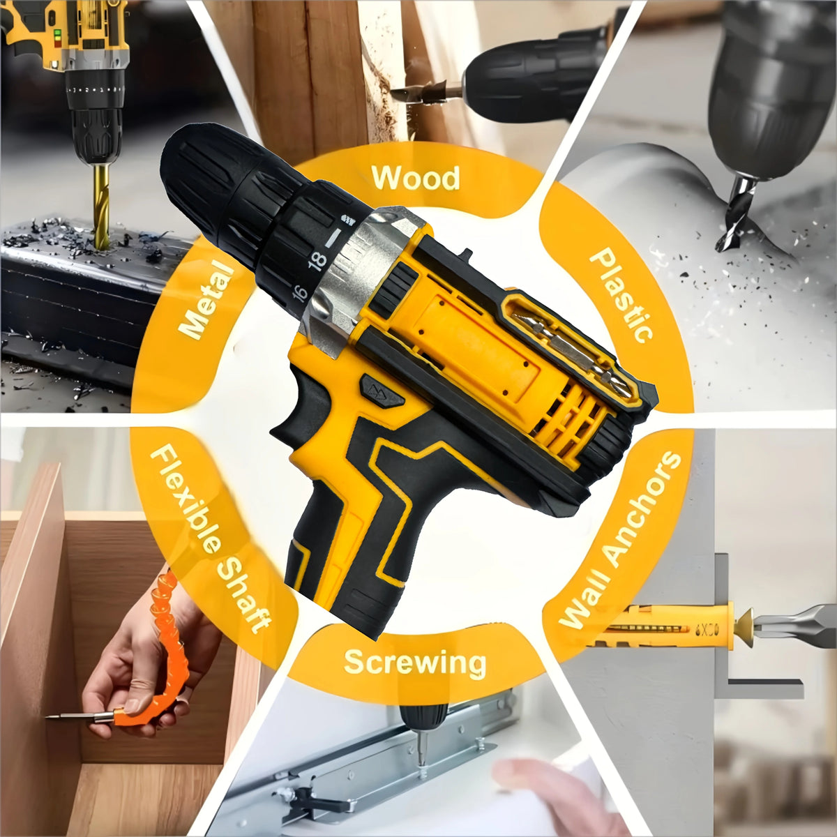 Professional 24 Piece Cordless Drill Kit With Carry Case