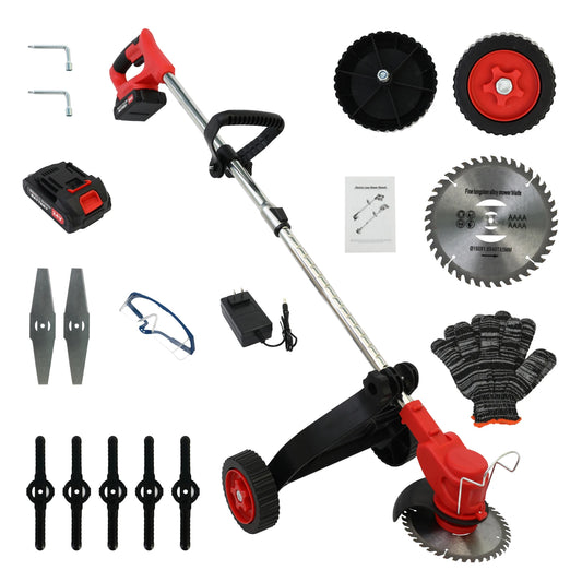 21V Cordless Brushless Weed Trimmer Electric Garden Edger Battery