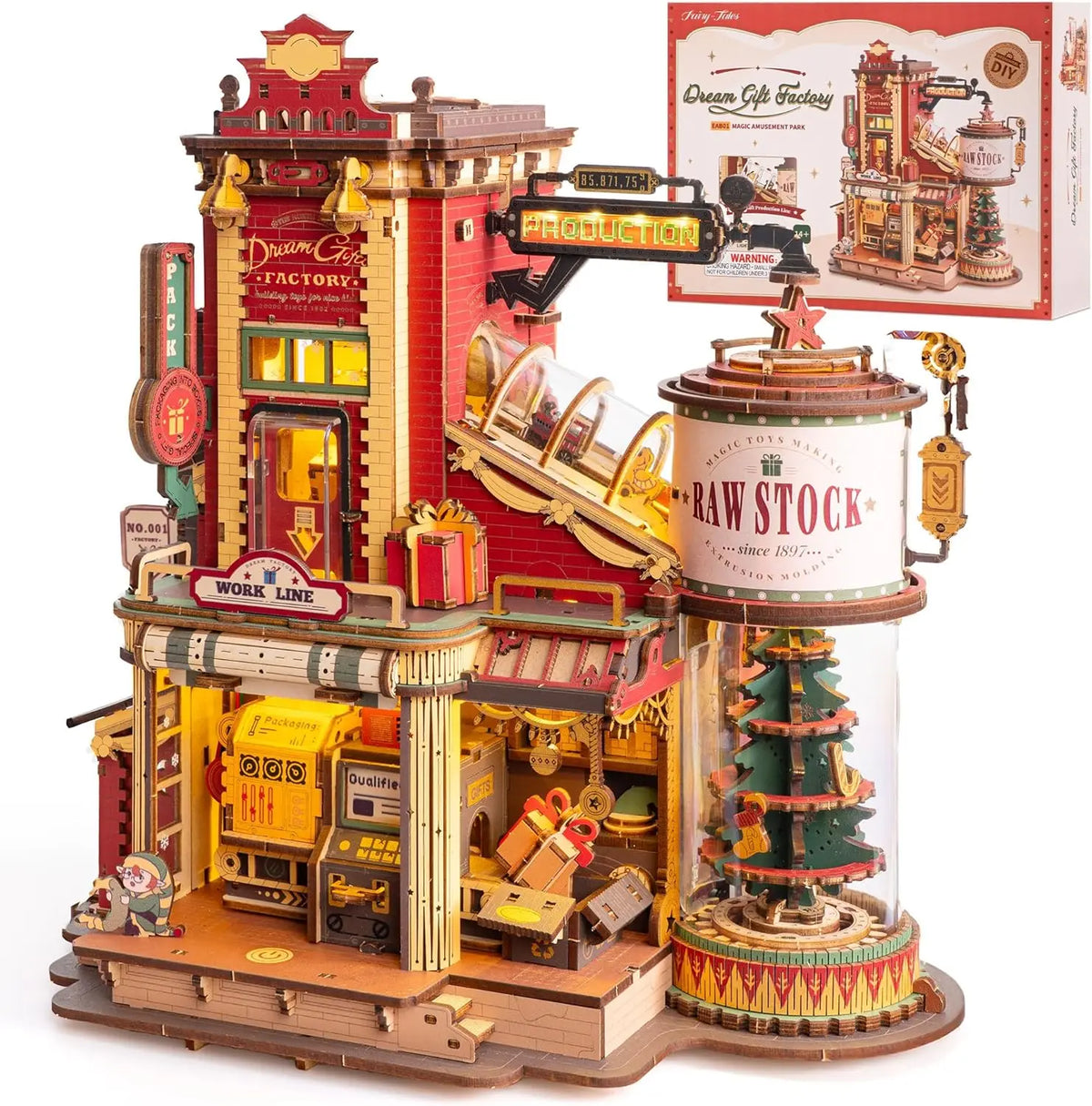 Robotime Wooden Music Box Christmas Dream 3D Puzzle Adult Gift
