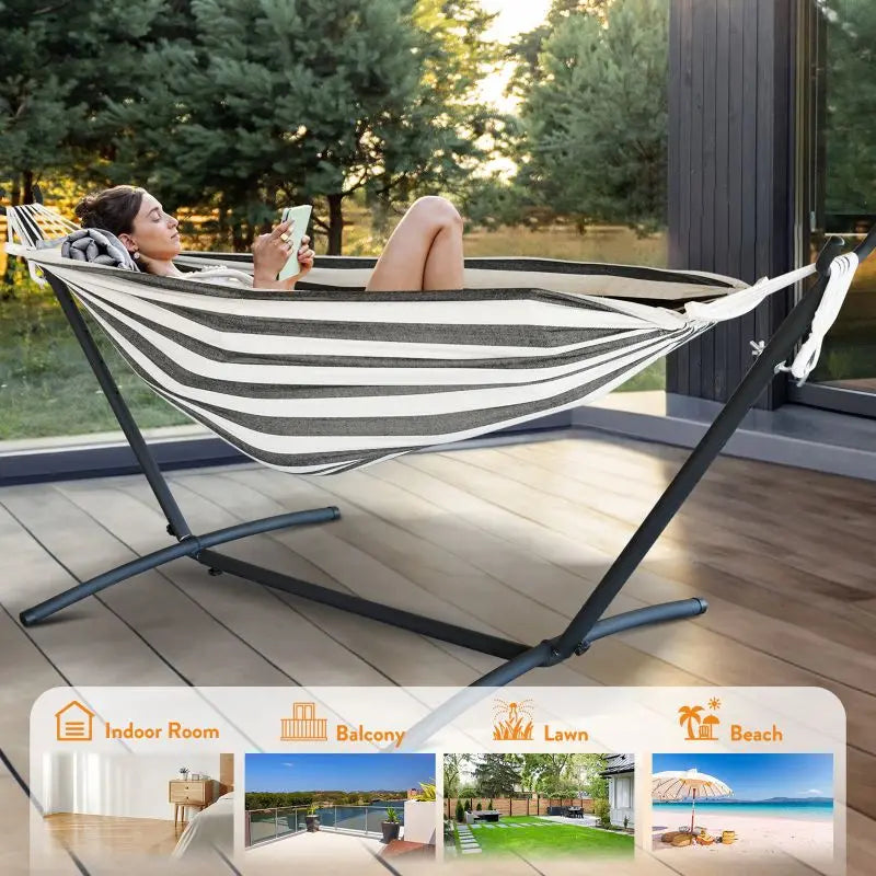 Gyroor Heavy Duty Nylon Adjustable Stand Hammock With Storage Bag