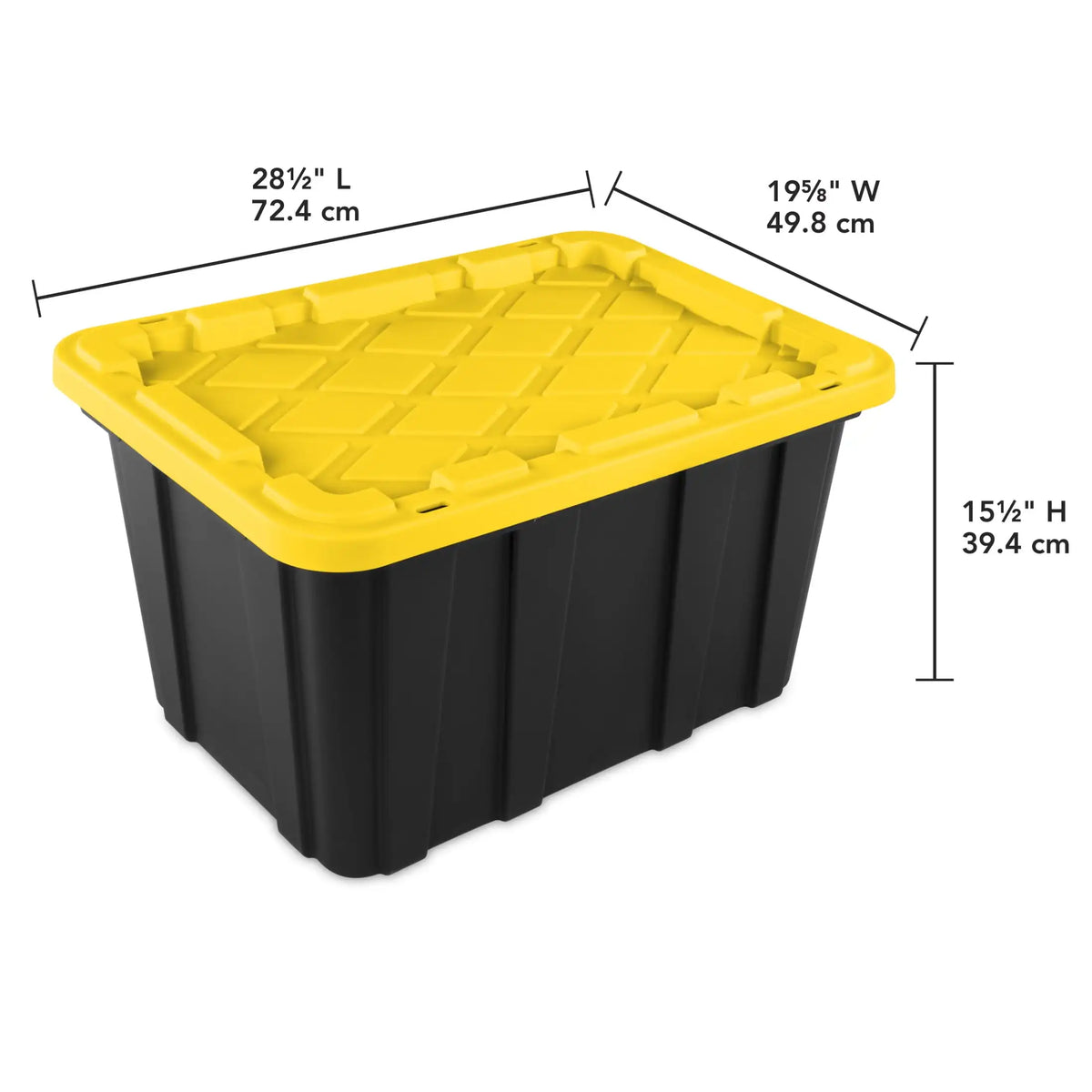 Durable Plastic Storage Tote with Snap On Lid Industrial