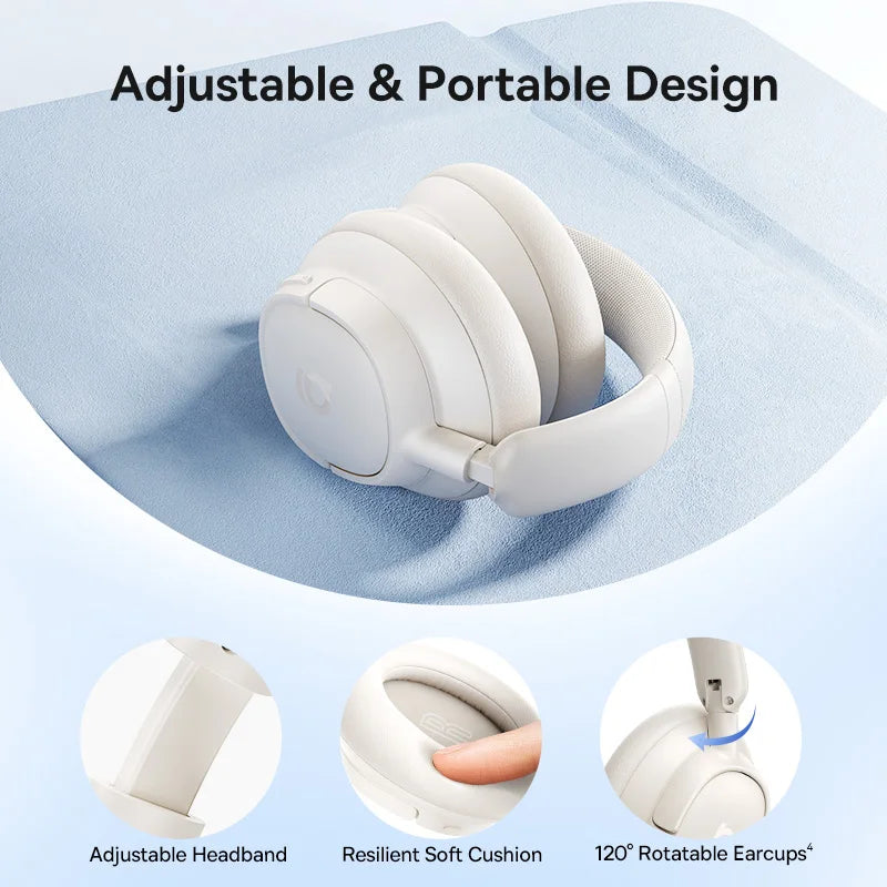 Baseus Wireless Bluetooth Over Ear Headphones With Active Noise Cancellation