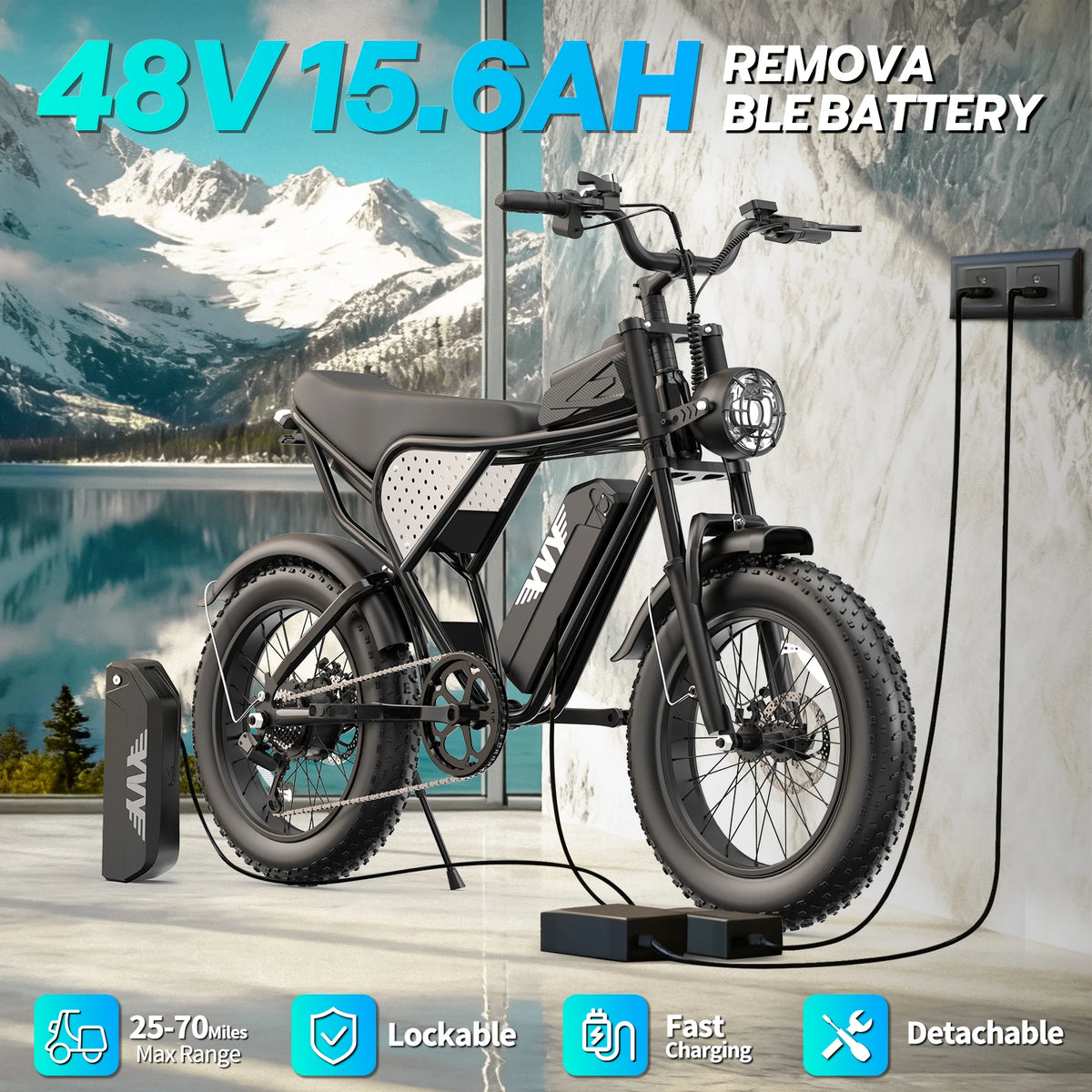 YVY K20 Lite Fat Tire Electric Bike For Adult Trails