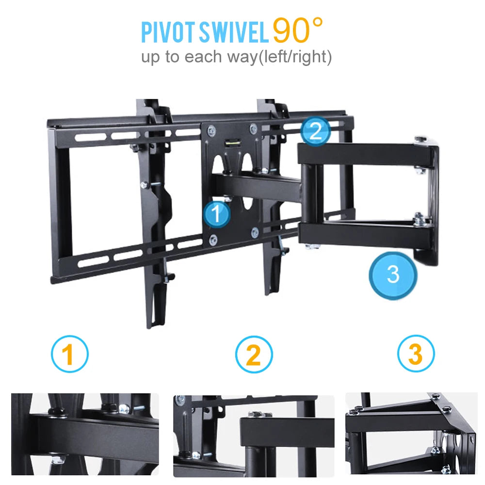 Unho Adjustable Full Motion Tilt Swivel TV Wall Mount Bracket