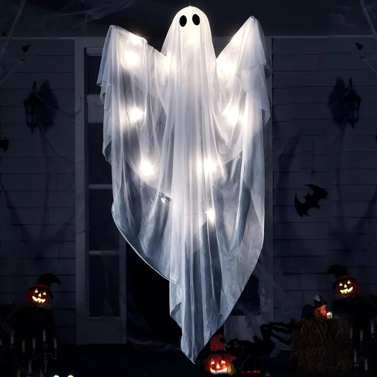 Halloween Hanging Ghost Decoration With Spooky White LED Lights