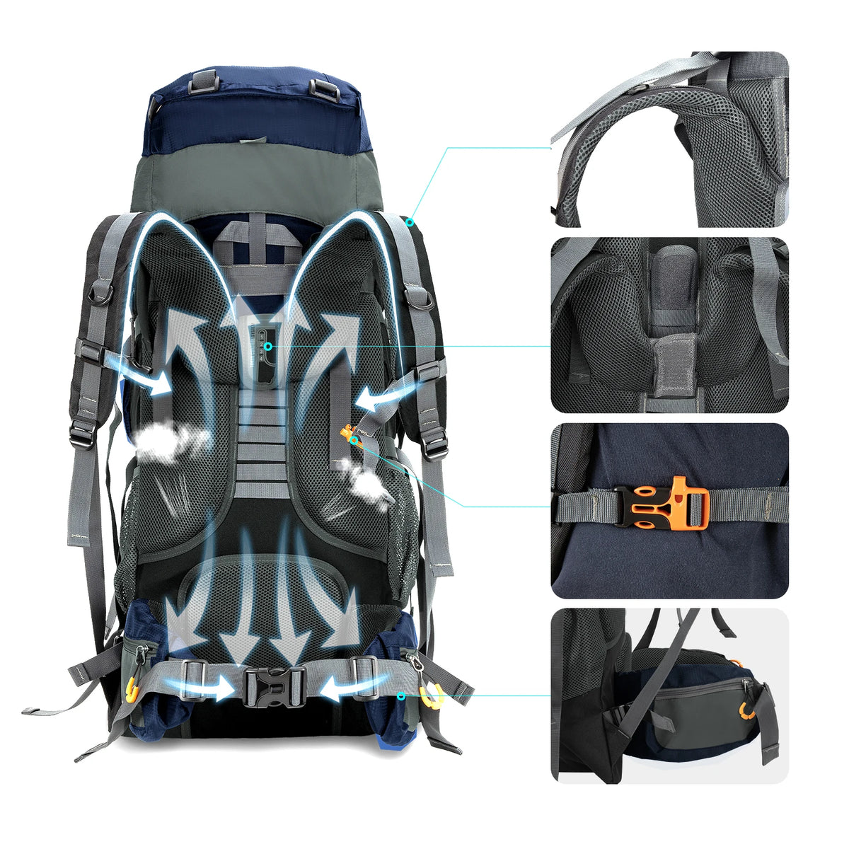 Night Cat Waterproof Internal Frame Hiking Backpack For Outdoor Travel