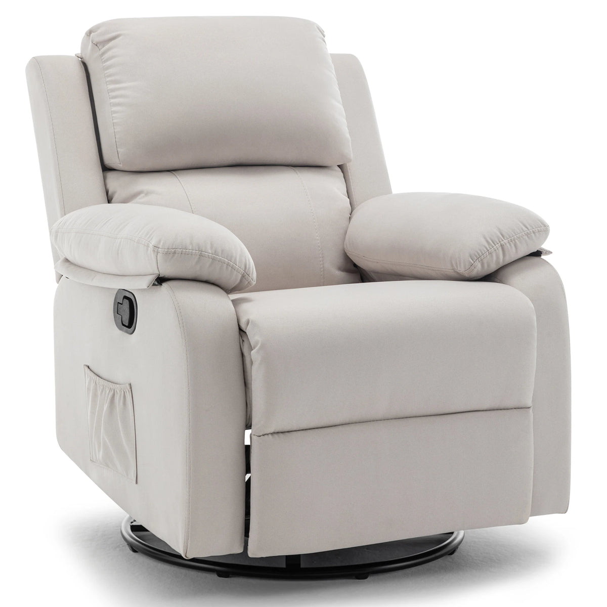 Korser Modern 360 Swivel Rocker Chair Upholstered Fabric Recliner