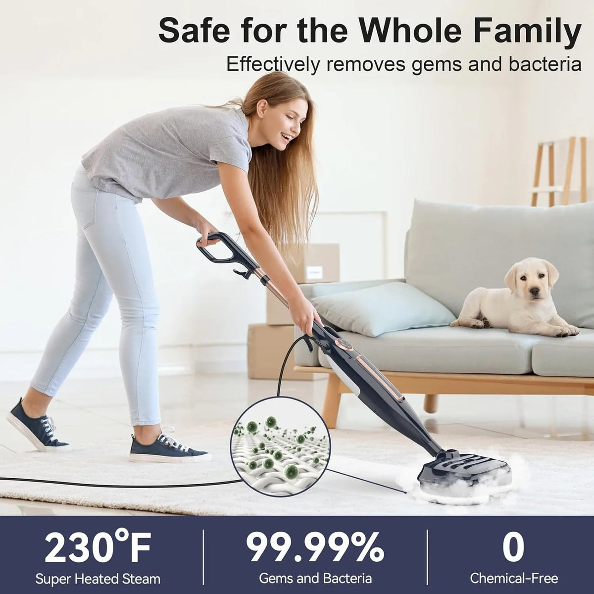Inse VM6 Lightweight Steam Mop With Rotating Pad For Floors