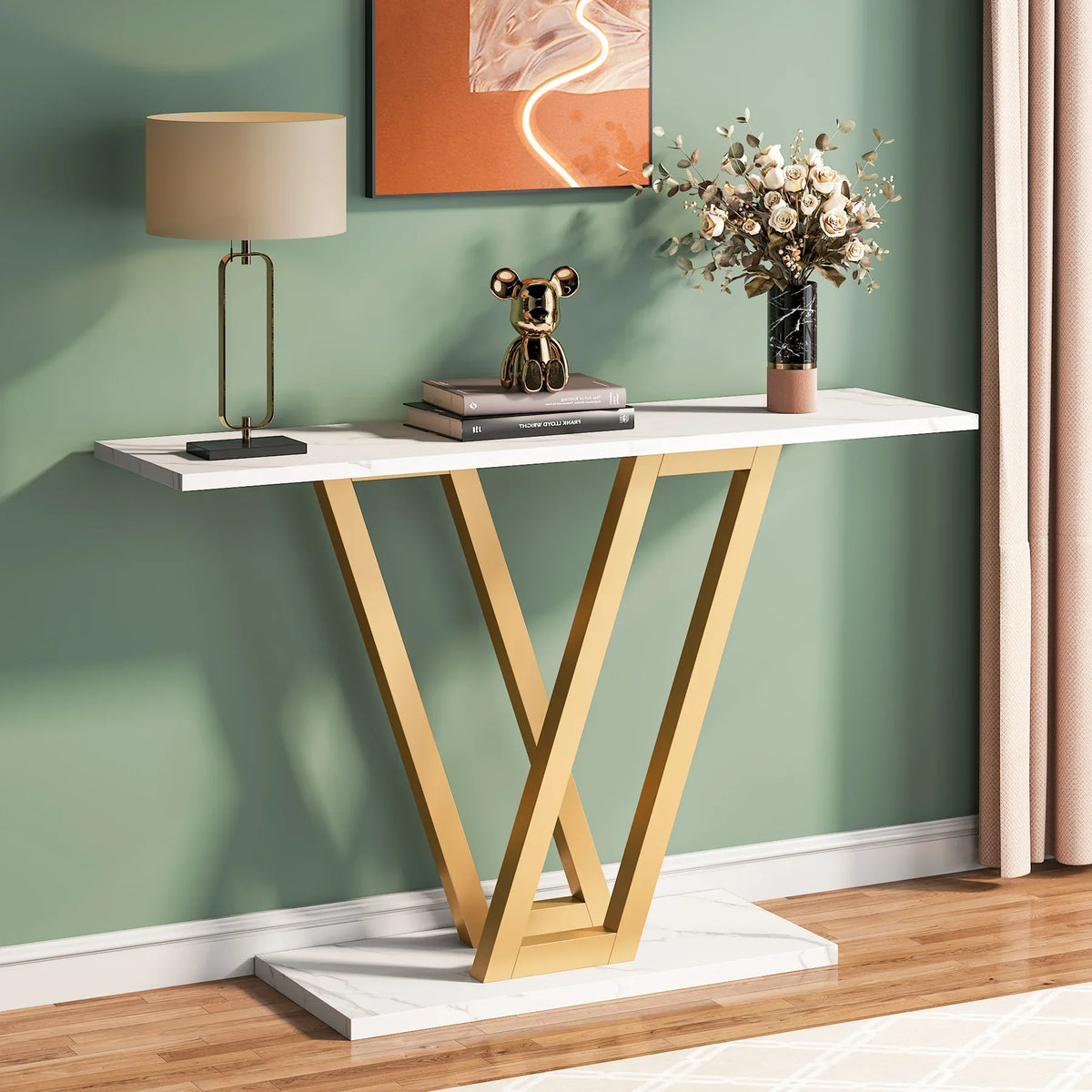 Tribesigns Modern Industrial Console Table For Entryway Hallway