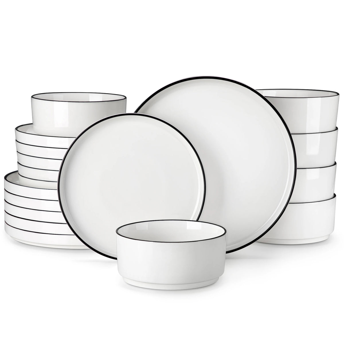 Malacasa Premium Ceramic Dinner Plate Set With Bowls