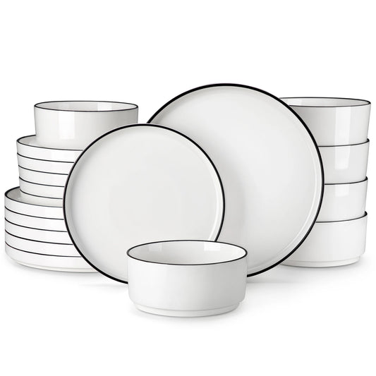 Malacasa Premium Ceramic Dinner Plate Set With Bowls