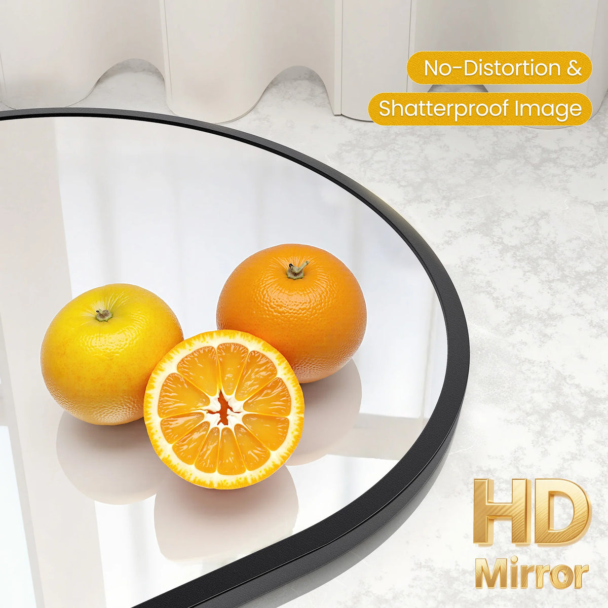 JHK Modern Arched Metal Framed Decorative Wall Mirror