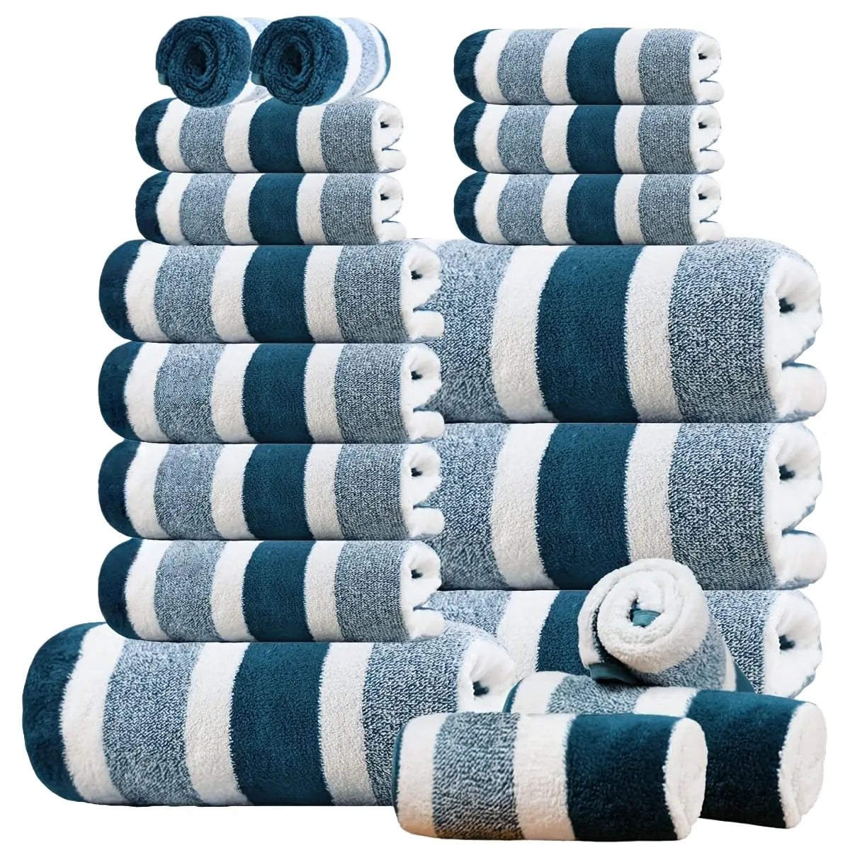 Luxury 18 Piece Bath Towel Set Soft Plush Texture