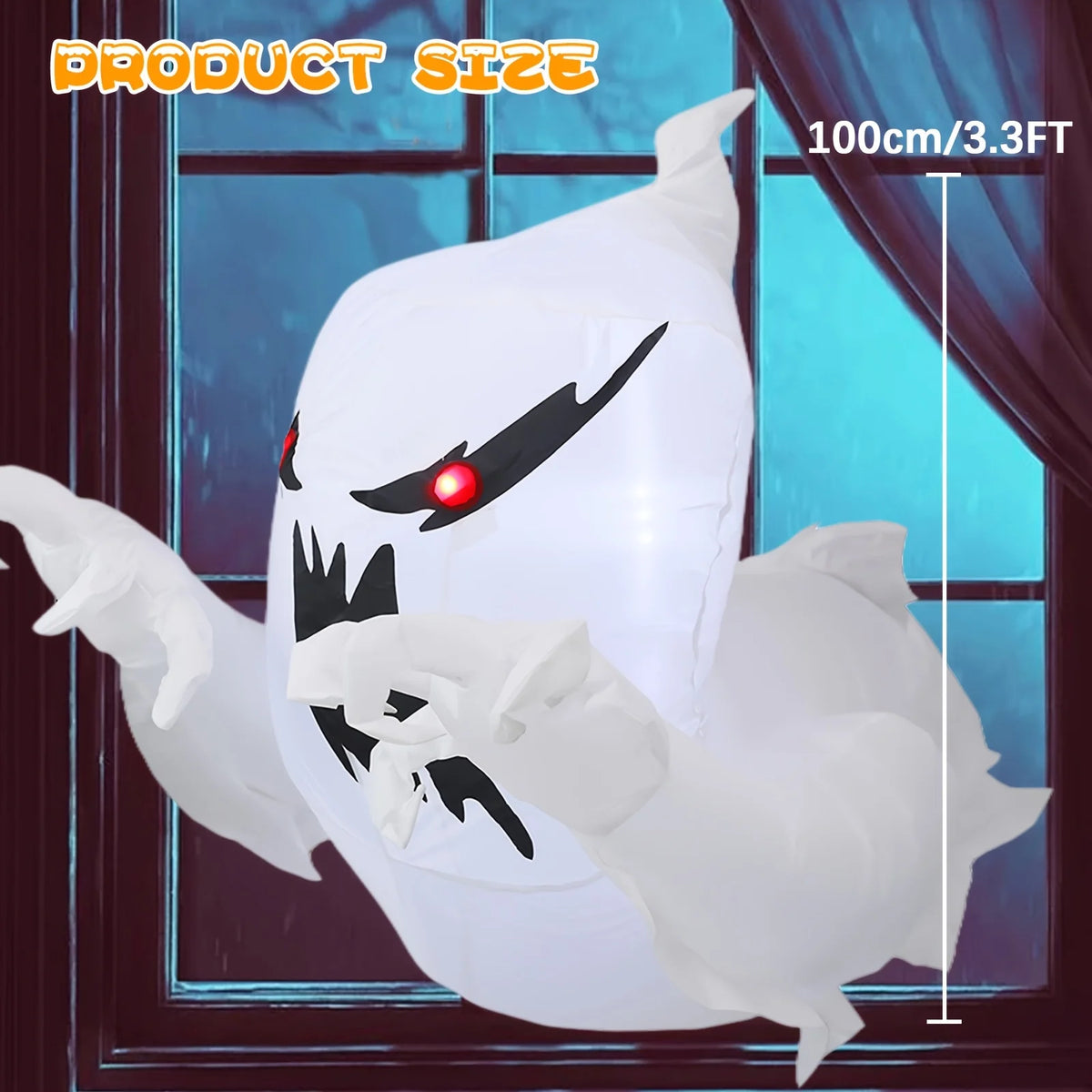Halloween Inflatable Ghost Decoration With LED Outdoor Yard Prop