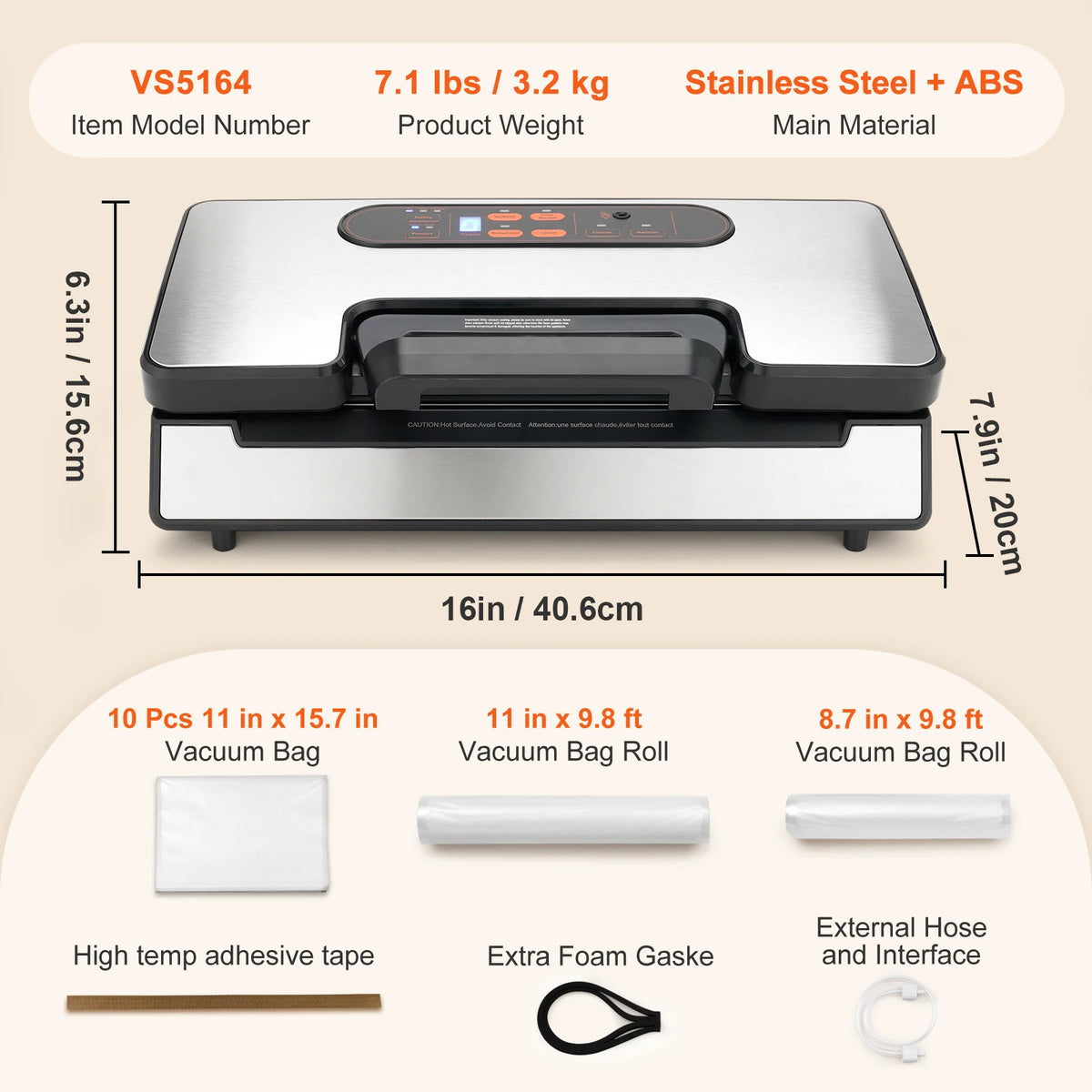 SucceBuy 130W Vacuum Sealer For Fresh Kitchen Food Preservation