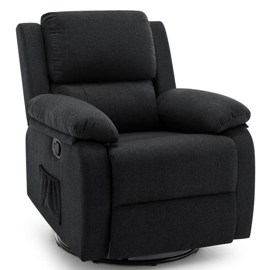 Korser Modern 360 Swivel Rocker Chair Upholstered Fabric Recliner