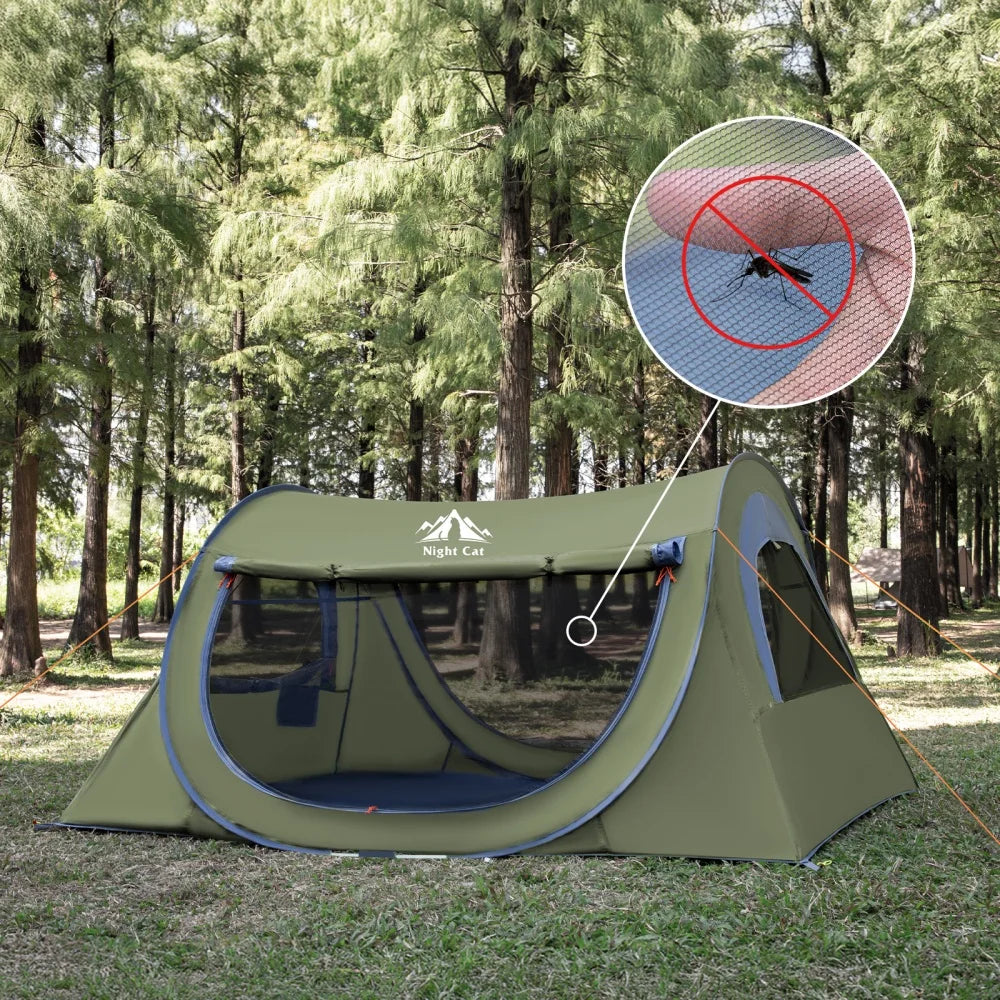 Night Cat Automatic Pop Up Camping Tent With Mosquito Net
