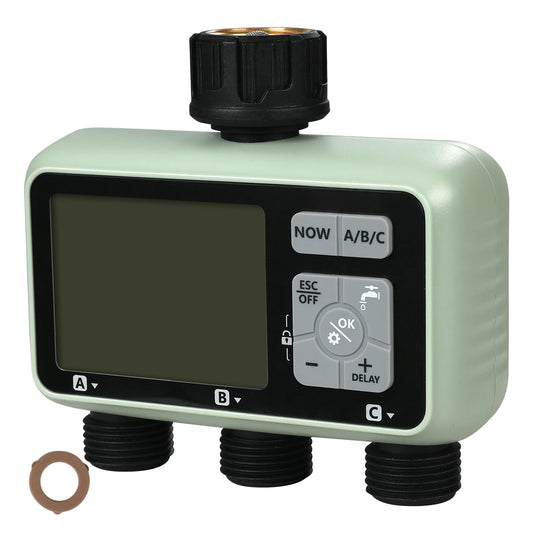 SucceBuy 3 Outlet Water Timer With LCD Display For Sprinklers