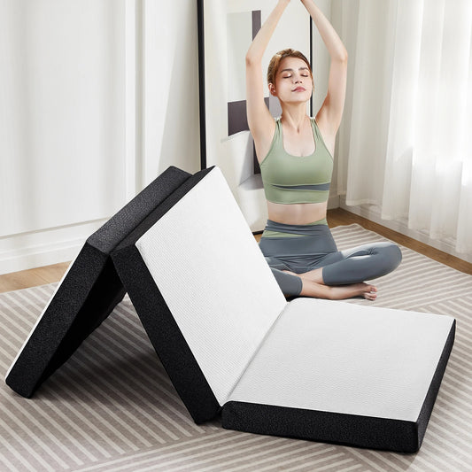 JHK Tri Fold Memory Foam Mattress With Portable Washable Cover