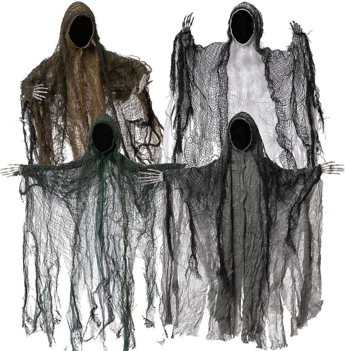 Hanging Faceless Grim Reaper Ghost Decoration Set for Halloween Parties