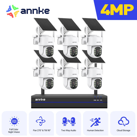 Annke 16CH 4MP Wireless_PT Solar Security Camera System NVR