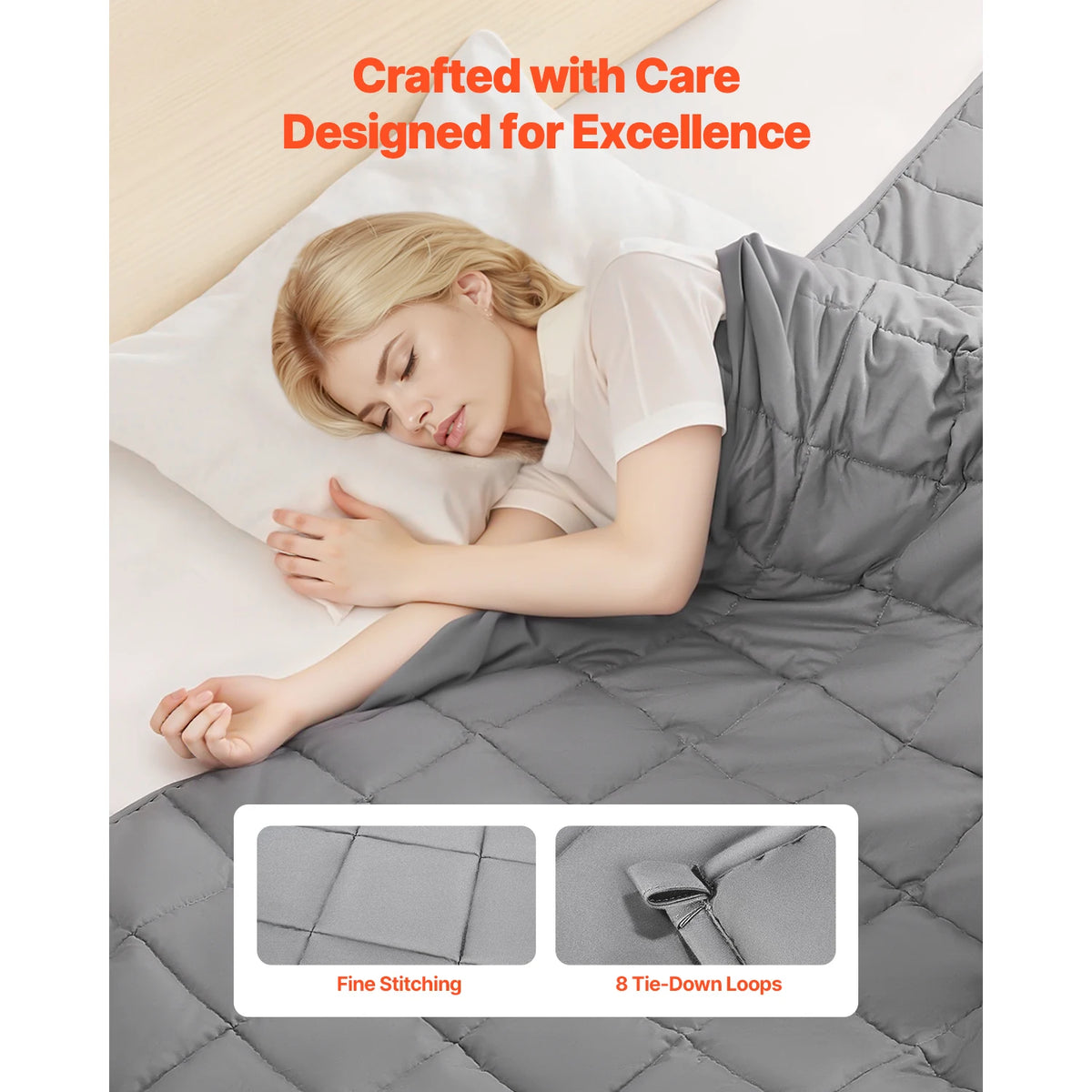 Breathable Weighted Blanket With Glass Beads For Adults