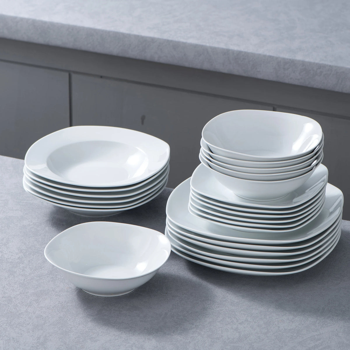 Malacasa 24 Pieces Ceramic Porcelain Dinnerware Set For Six