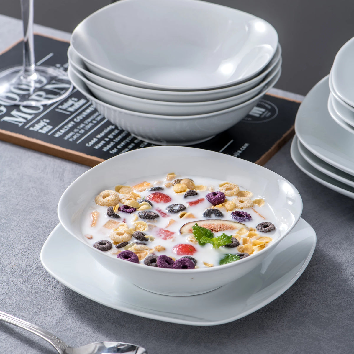 Malacasa 24 Pieces Ceramic Porcelain Dinnerware Set For Six