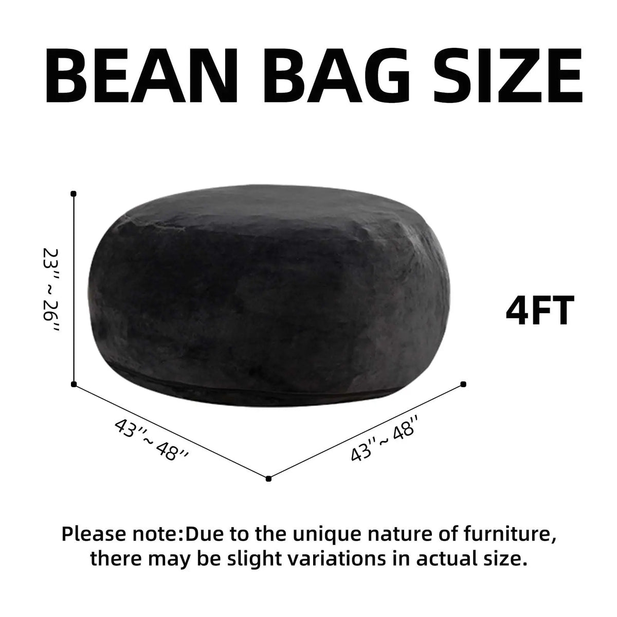Premium Memory Foam Beanbag Chair With Washable Cover For Bedroom