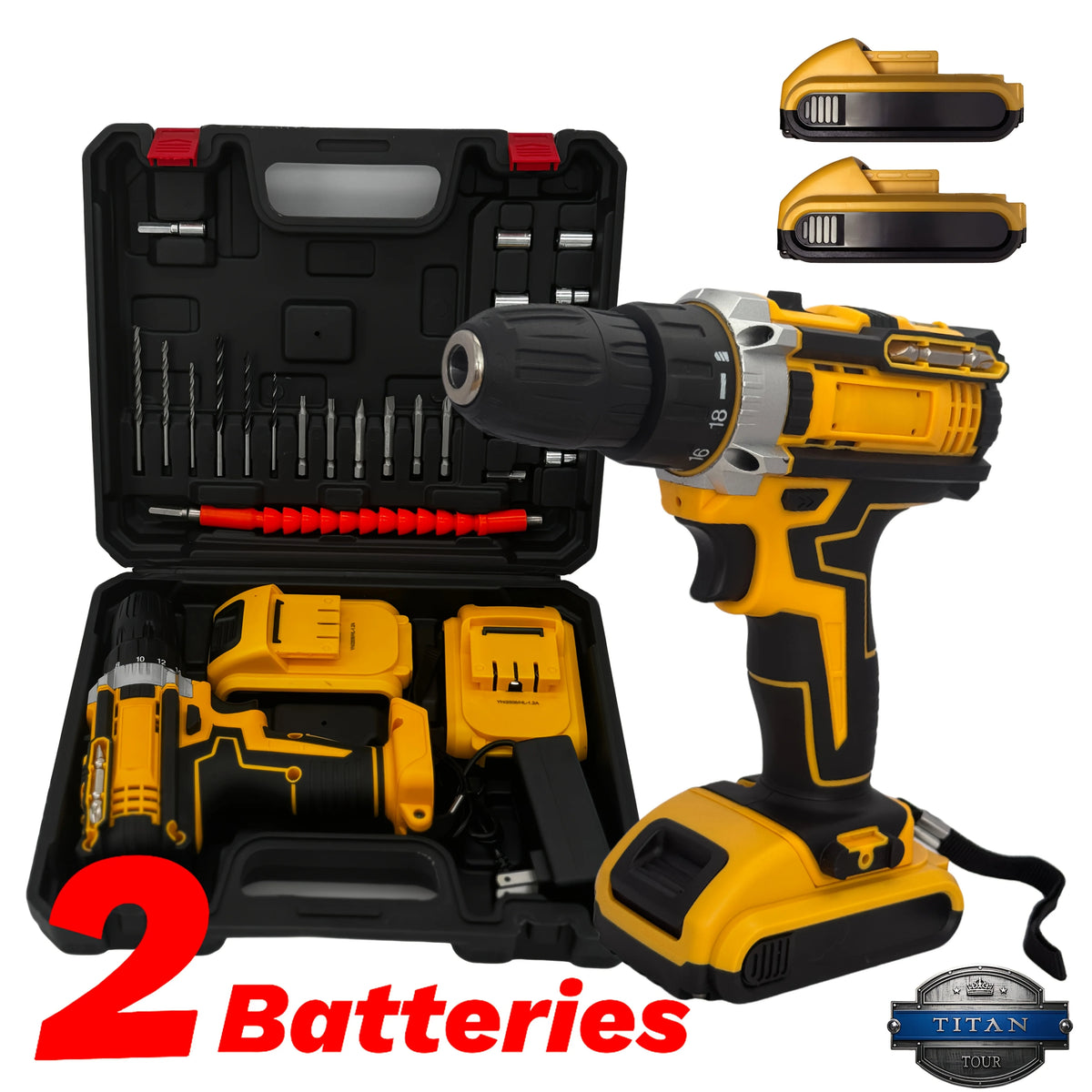 Professional 24 Piece Cordless Drill Kit With Carry Case
