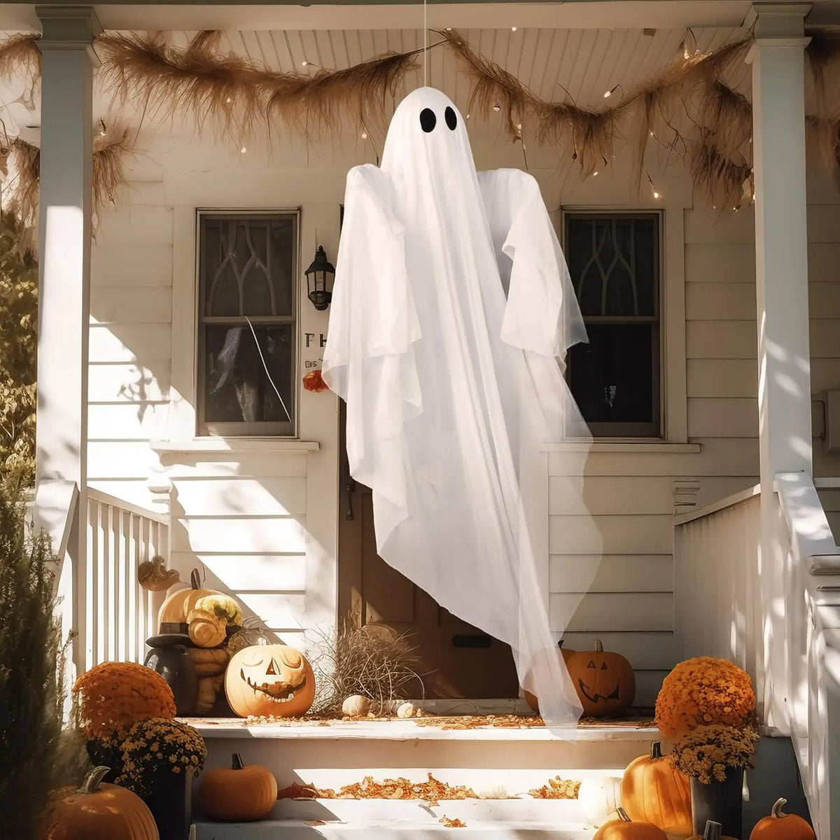 Halloween Hanging Ghost Decoration With Spooky White LED Lights
