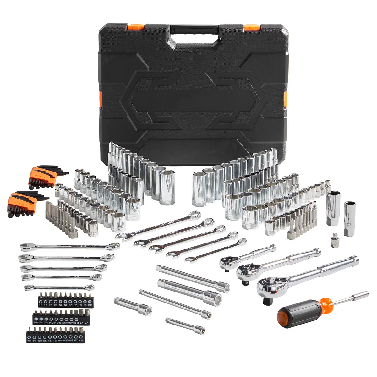 SucceBuy Professional Mechanics Tool Set With Deep And Standard Sockets