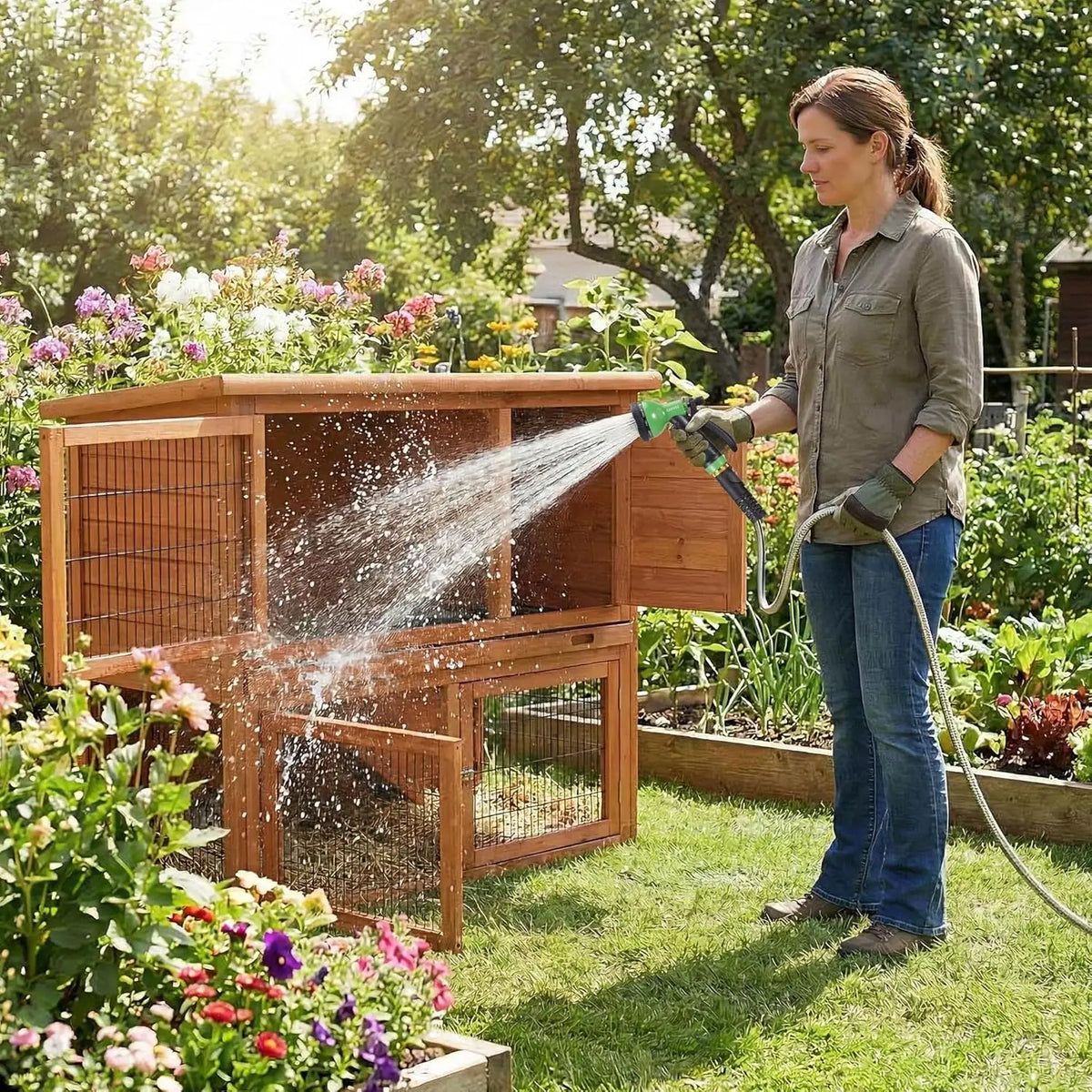 Heavy Duty Stainless Steel Garden Hose With Brass Fittings